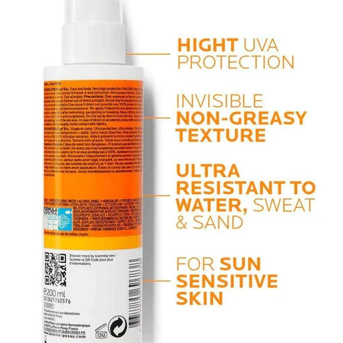 Anthelios Invisible Sunscreen Body Spray SPF50 +