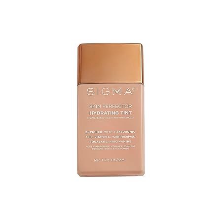 Sigma Beauty Skin Perfector – Hydrating Skin Tint Foundation for Lightweight, Buildable Coverage, With Hyaluronic Acid, Niacinamide Serum, and More (6 Dark Rich Tint, 1.12oz)