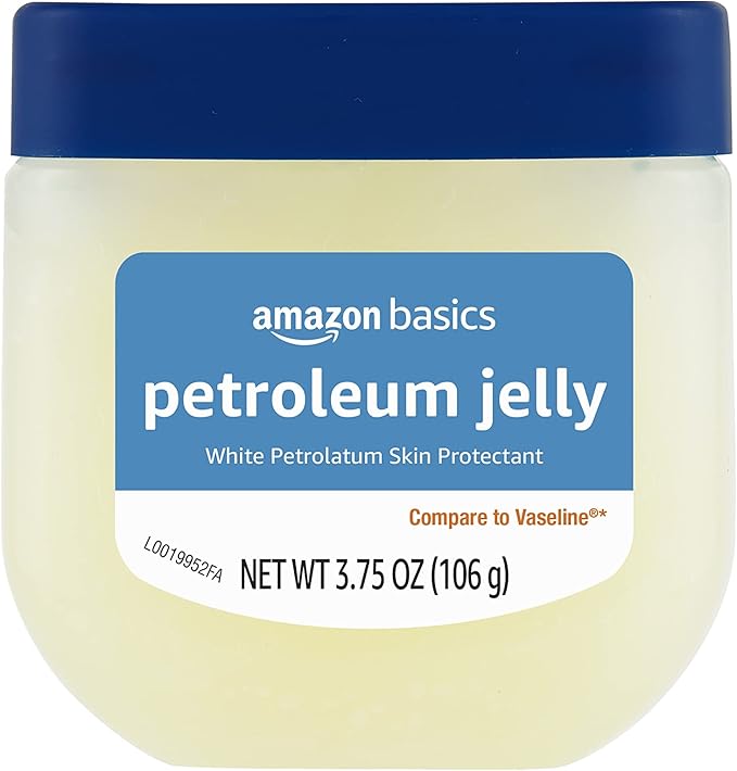 Amazon Basics Petroleum Jelly White Petrolatum Skin Protectant, Moisturizer for Chapped Lips and Irritated Skin, Unscented, 3.75 oz, 1-Pack (Previously Solimo)