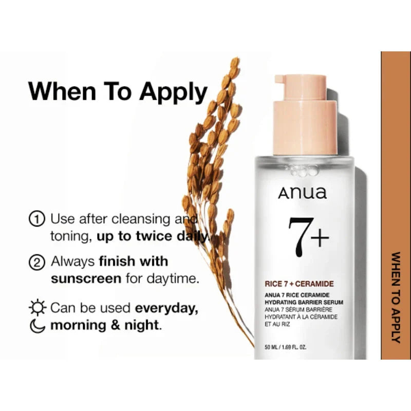 ANUA - RICE CERAMIDE 7 HYDRATING BARRIER SERUM | 50 mL
