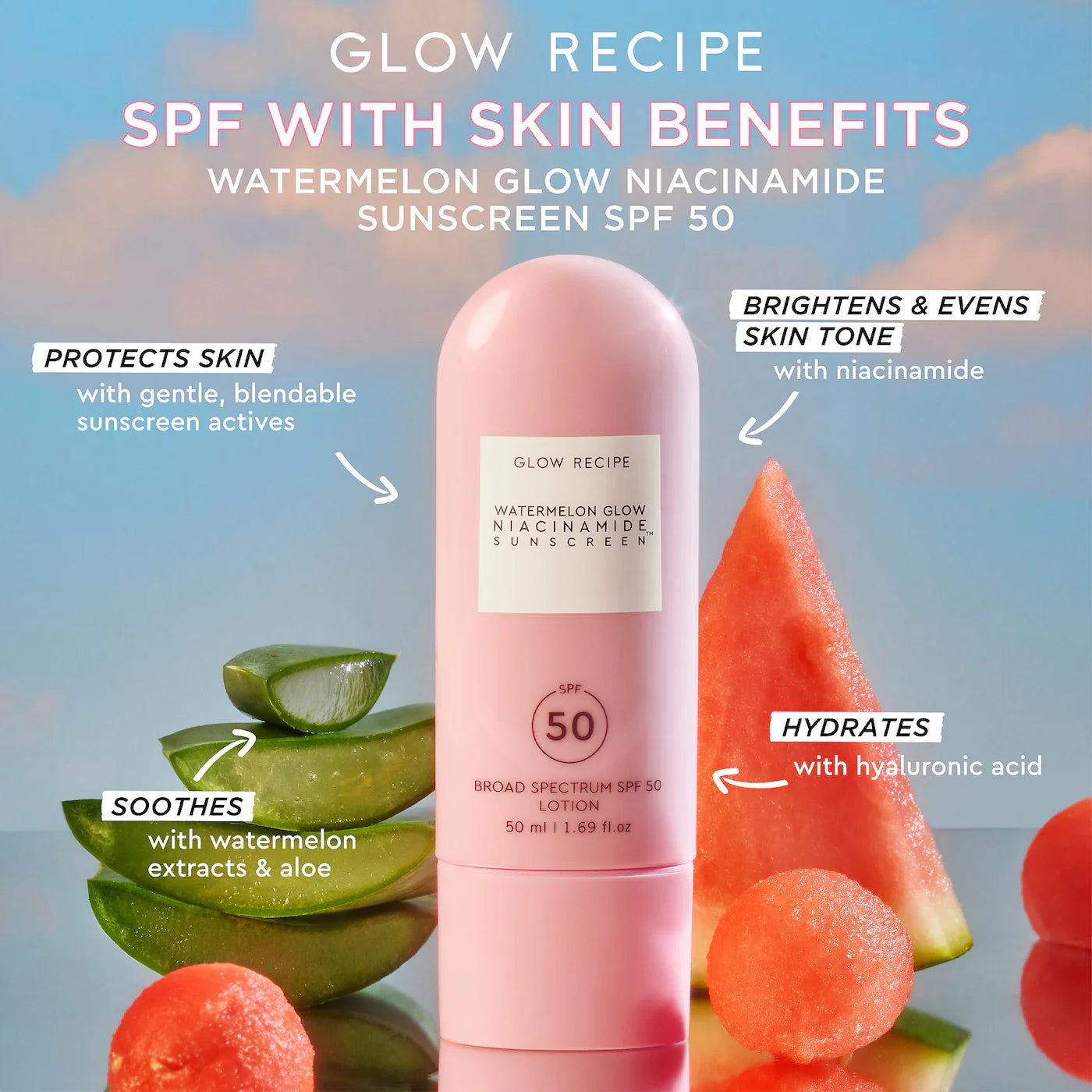 Glow Recipe - Watermelon Glow Niacinamide Sunscreen SPF 50 | 50 mL